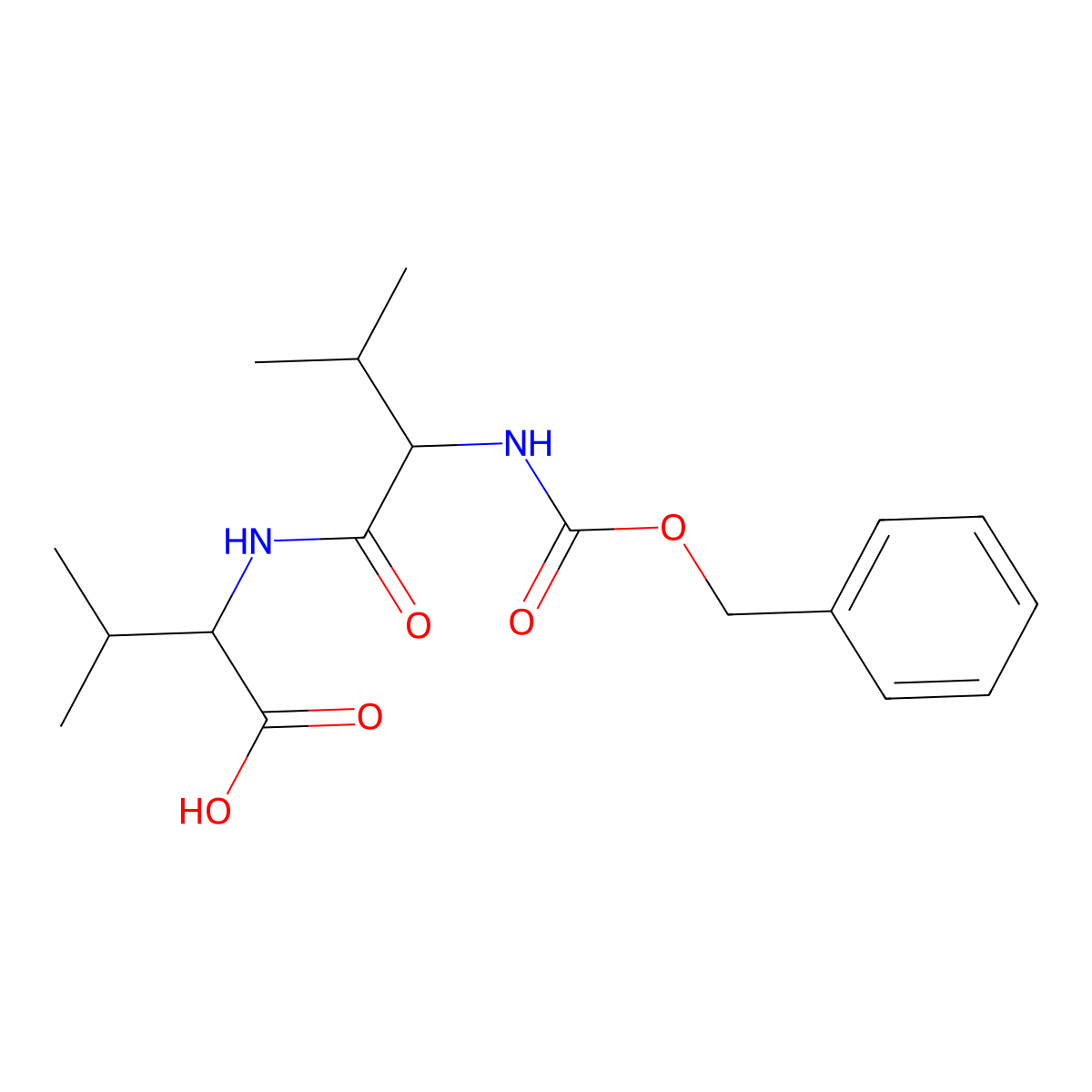 N-((Phenylmethoxy)carbonyl)-L-valyl-L-valine molecular structure, CAS 19542-54-2