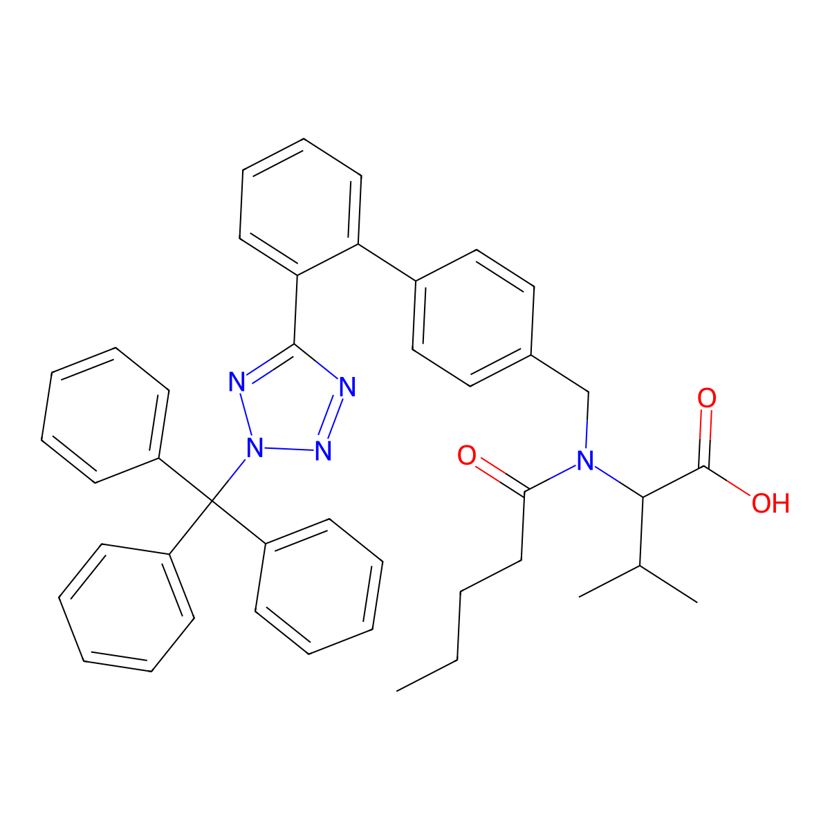 Triphenylvalsartan molecular structure, CAS 195435-23-5