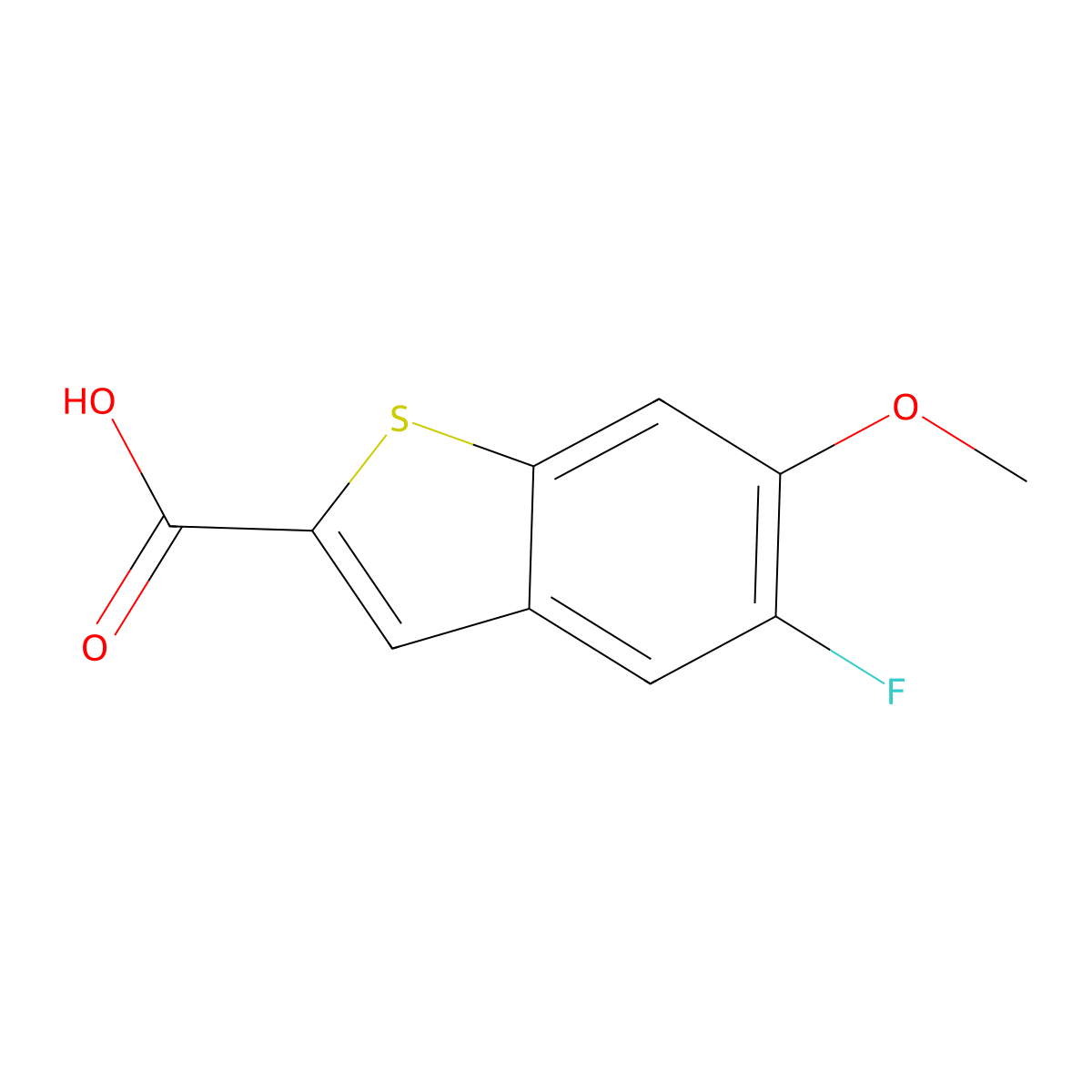 5-Fluoro-6-methoxy-benzo[b]thiophene-2-carboxylic acid molecular structure, CAS 1954362-96-9