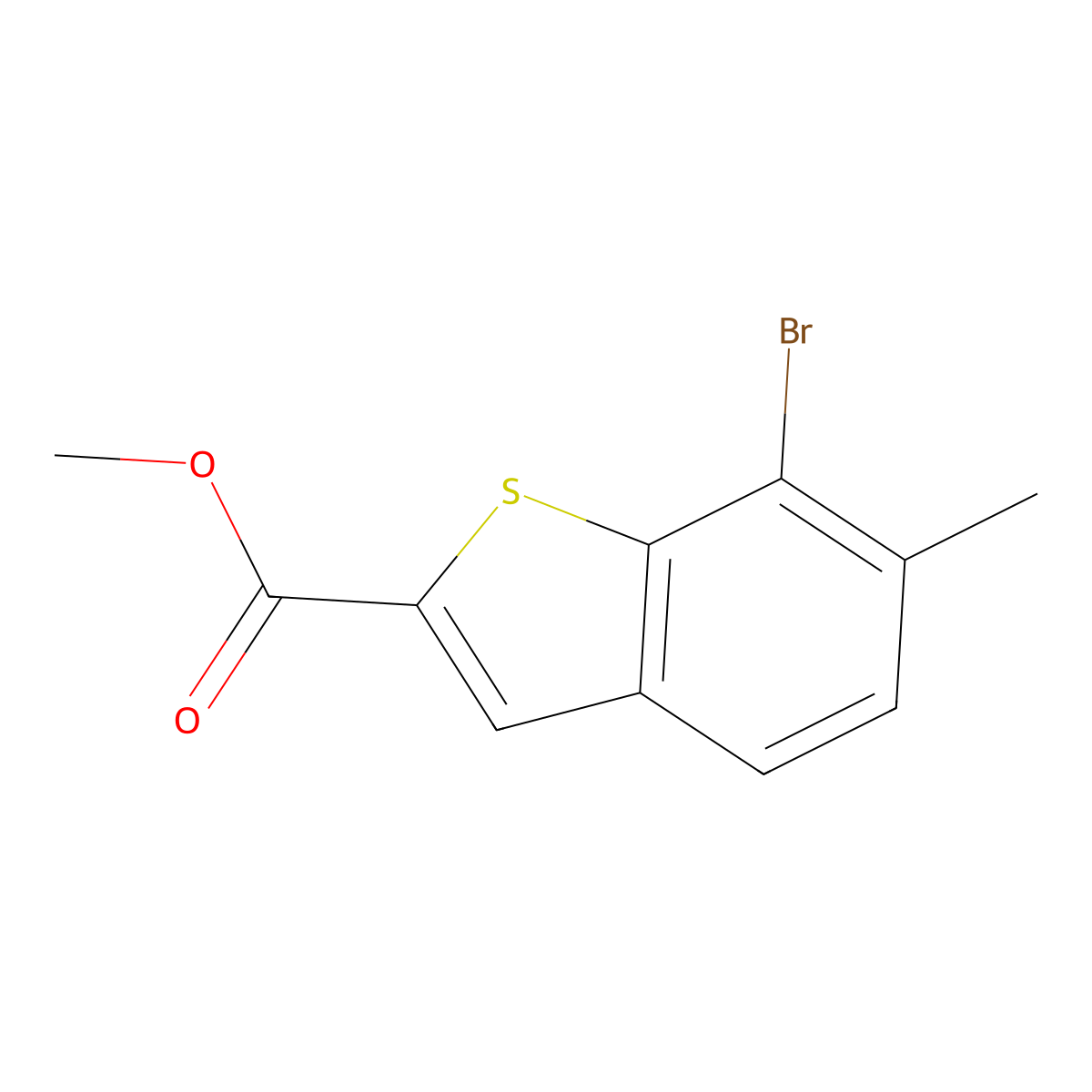 Methyl 7-bromo-6-methyl-1-benzothiophene-2-carboxylate molecular structure, CAS 1954363-60-0