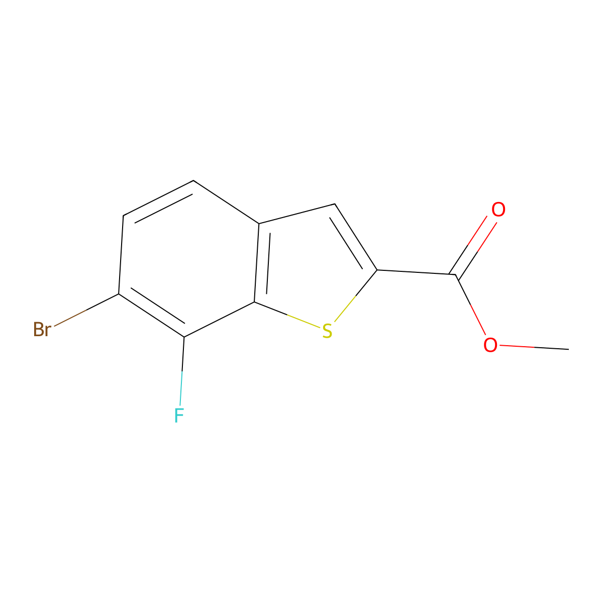 Methyl 6-bromo-7-fluoro-1-benzothiophene-2-carboxylate molecular structure, CAS 1954364-08-9