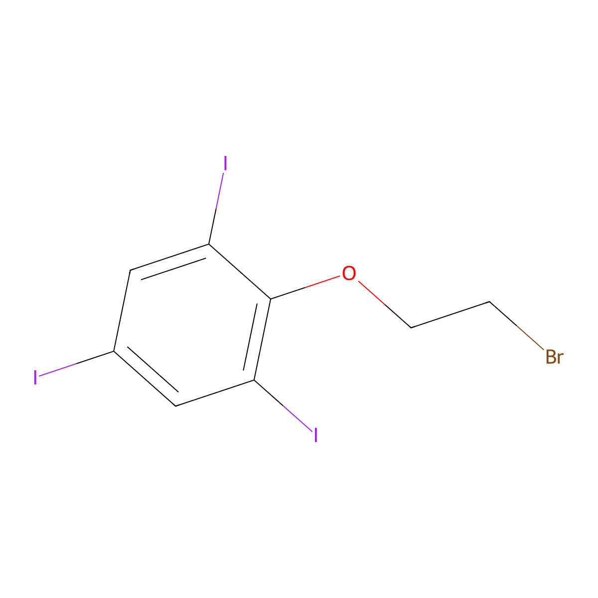 2-(2-Bromoethoxy)-1,3,5-triiodobenzene molecular structure, CAS 195438-34-7