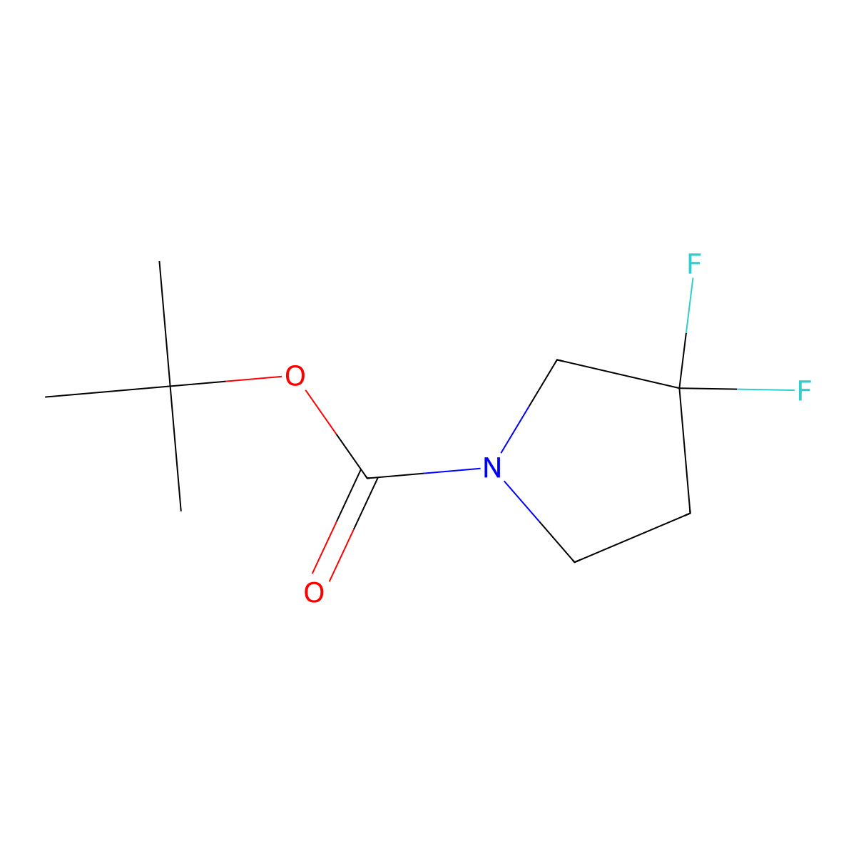 tert-Butyl 3,3-difluoropyrrolidine-1-carboxylate molecular structure, CAS 195447-25-7