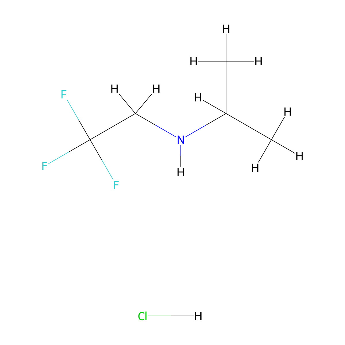 N-(2,2,2-trifluoroethyl)propan-2-amine hydrochloride molecular structure, CAS 195447-36-0
