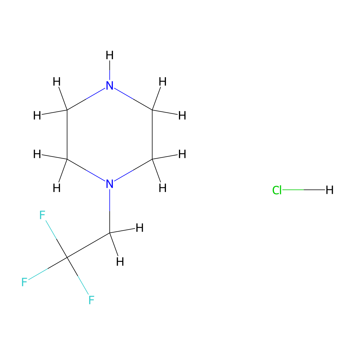 1-(2,2,2-Trifluoroethyl)piperazine hydrochloride molecular structure, CAS 195447-63-3