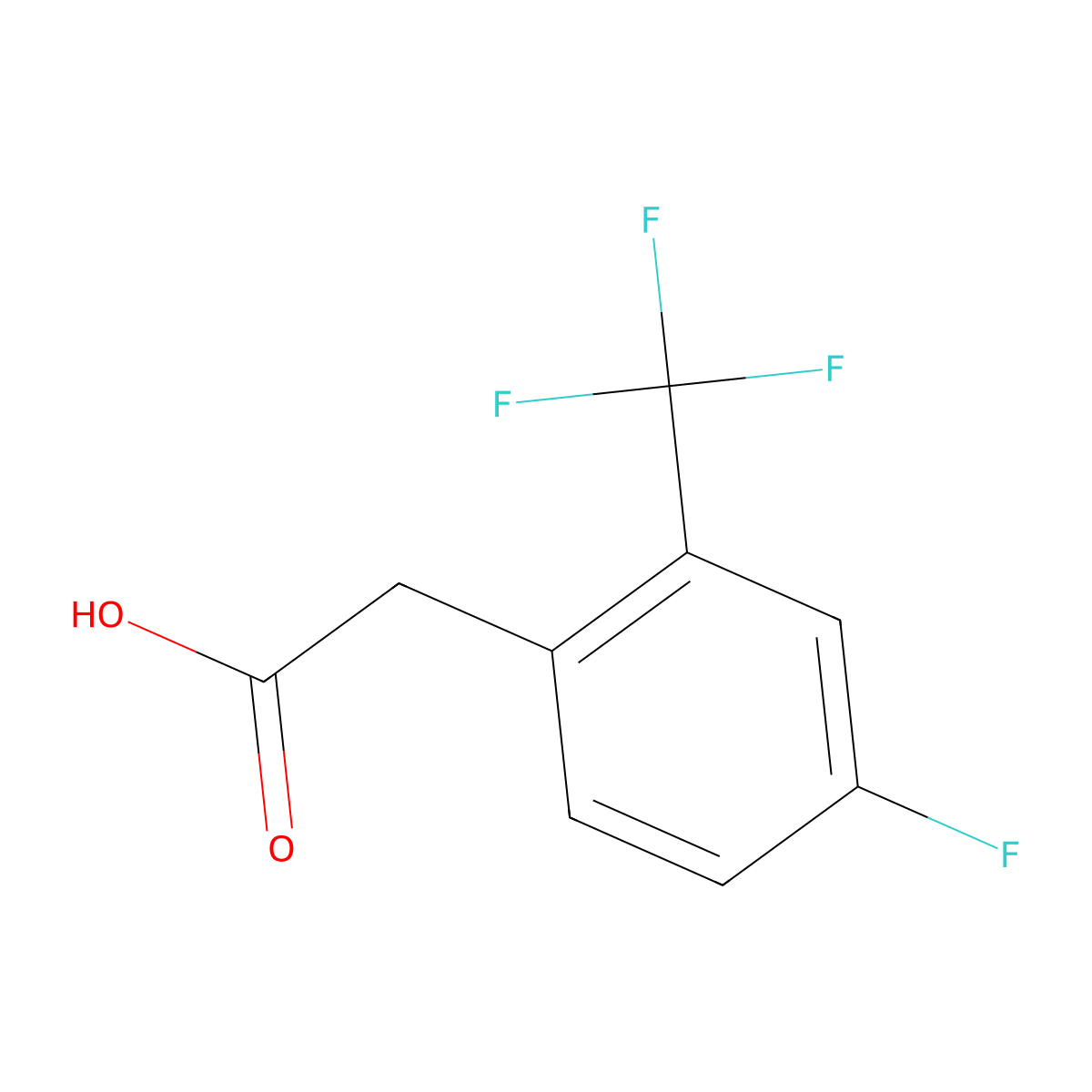 2-[4-Fluoro-2-(trifluoromethyl)phenyl]acetic acid molecular structure, CAS 195447-80-4
