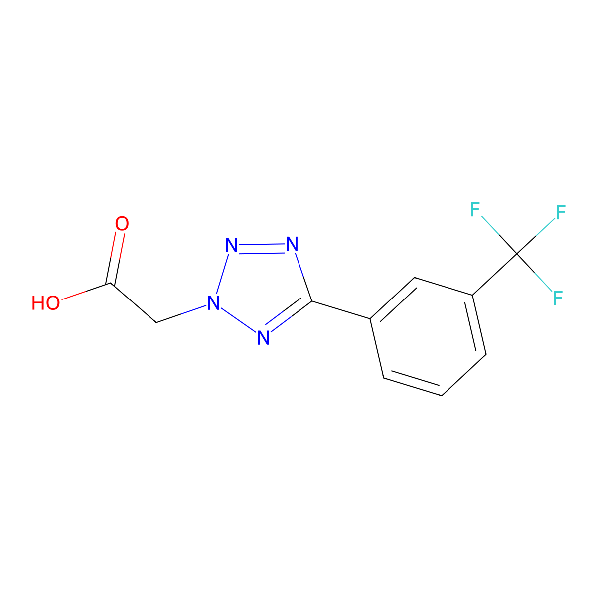{5-[3-(trifluoromethyl)phenyl]-2H-tetrazol-2-yl}acetic acid molecular structure, CAS 195447-87-1