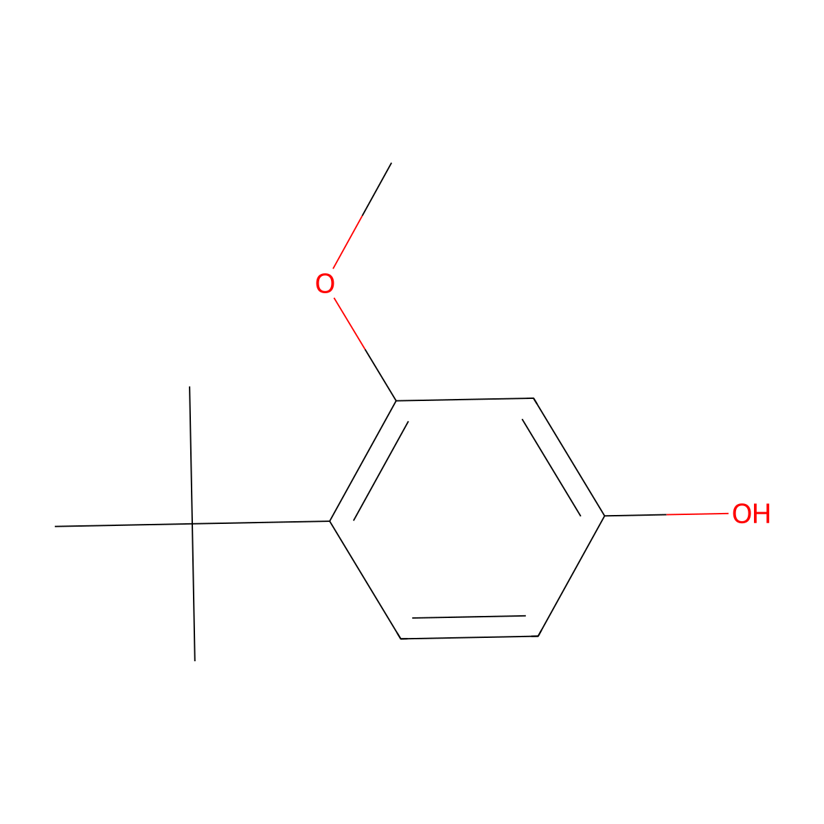 4-Tert-butyl-3-methoxyphenol molecular structure, CAS 19545-76-7