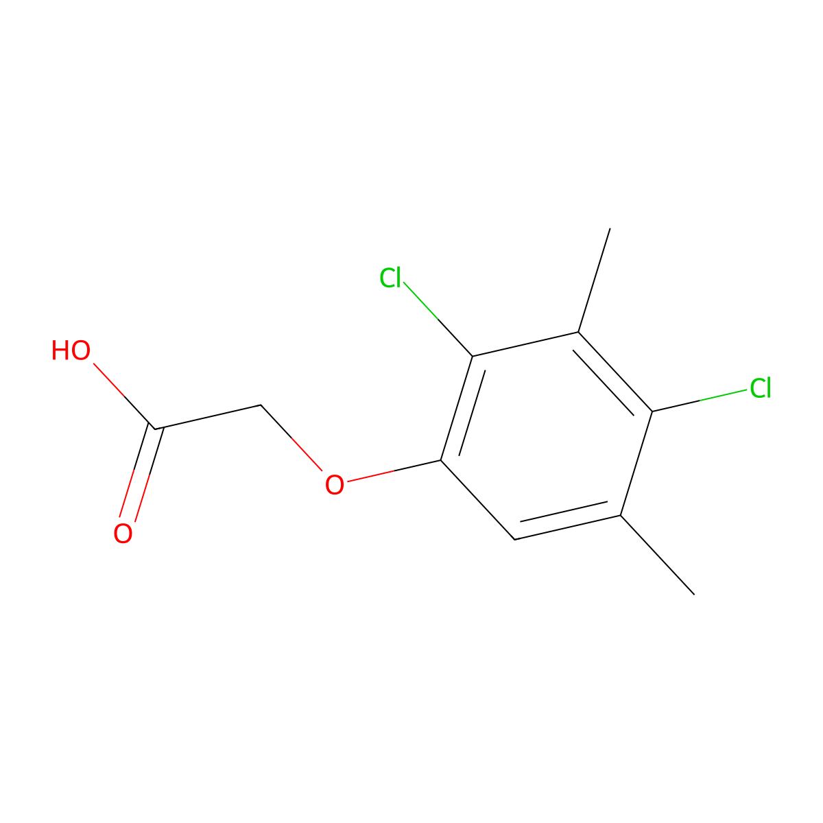 2-(2,4-Dichloro-3,5-dimethylphenoxy)acetic acid molecular structure, CAS 19545-97-2