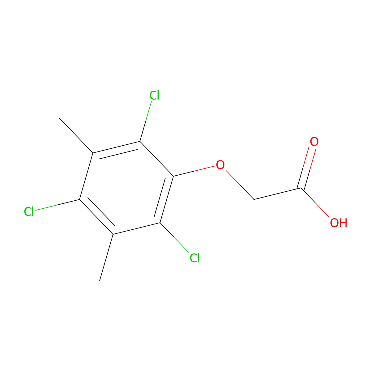 (2,4,6-Trichloro-3,5-dimethylphenoxy)acetic acid molecular structure, CAS 19545-98-3