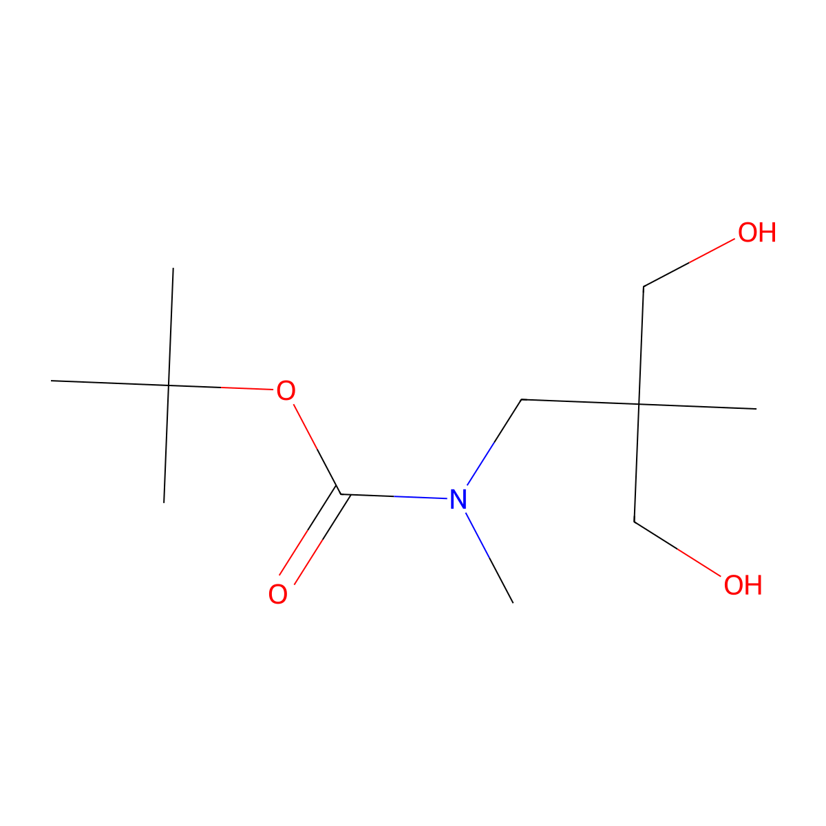 tert-butyl N-[3-hydroxy-2-(hydroxymethyl)-2-methylpropyl]-N-methylcarbamate molecular structure, CAS 195450-67-0