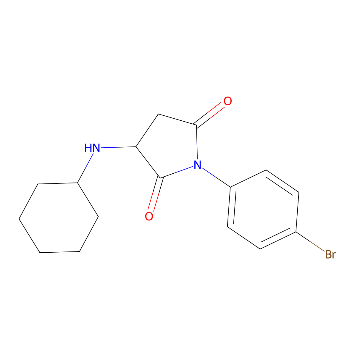 1-(4-Bromophenyl)-3-(cyclohexylamino)pyrrolidine-2,5-dione molecular structure, CAS 195451-86-6