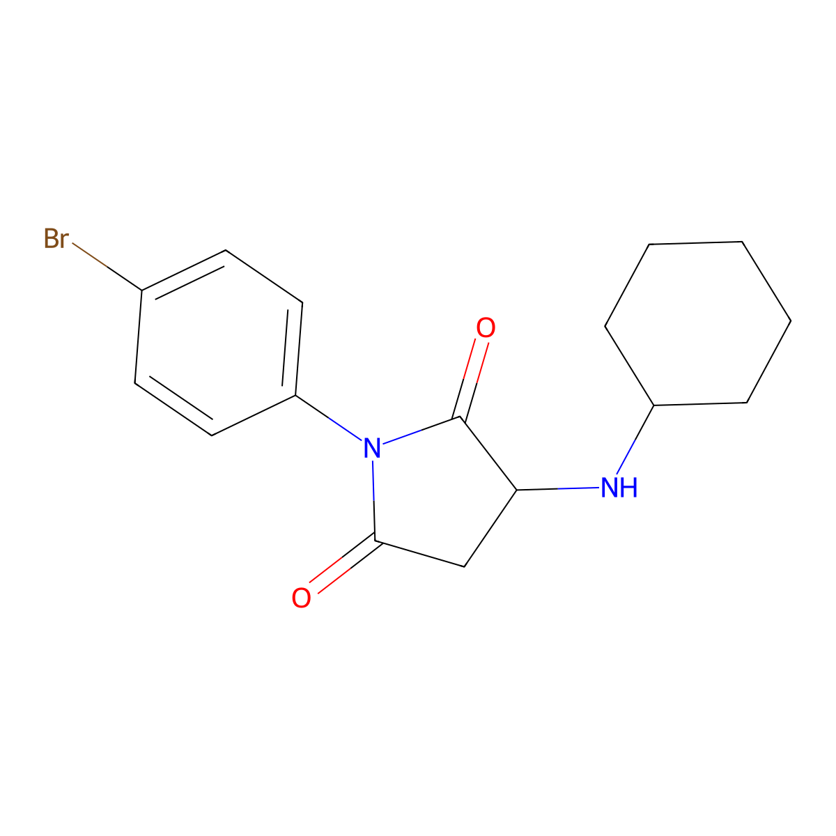 1-(4-Bromophenyl)-3-(cyclohexylamino)pyrrolidine-2,5-dione molecular structure, CAS 195451-86-6