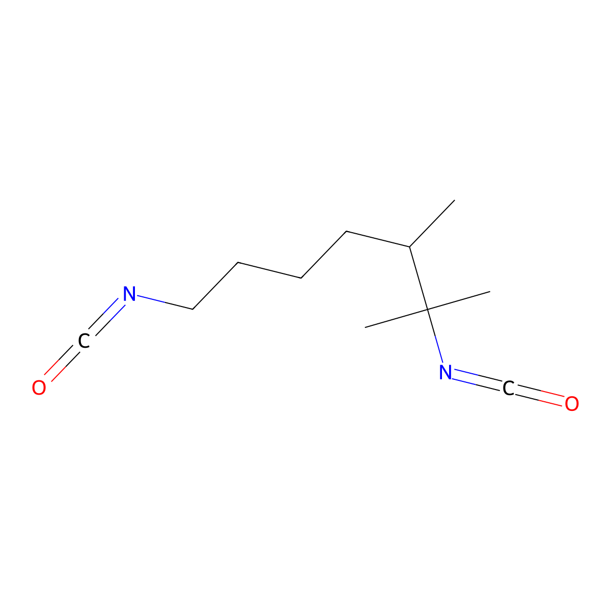Trimethylhexa-1,6-diyl diisocyanate molecular structure, CAS 195456-49-6