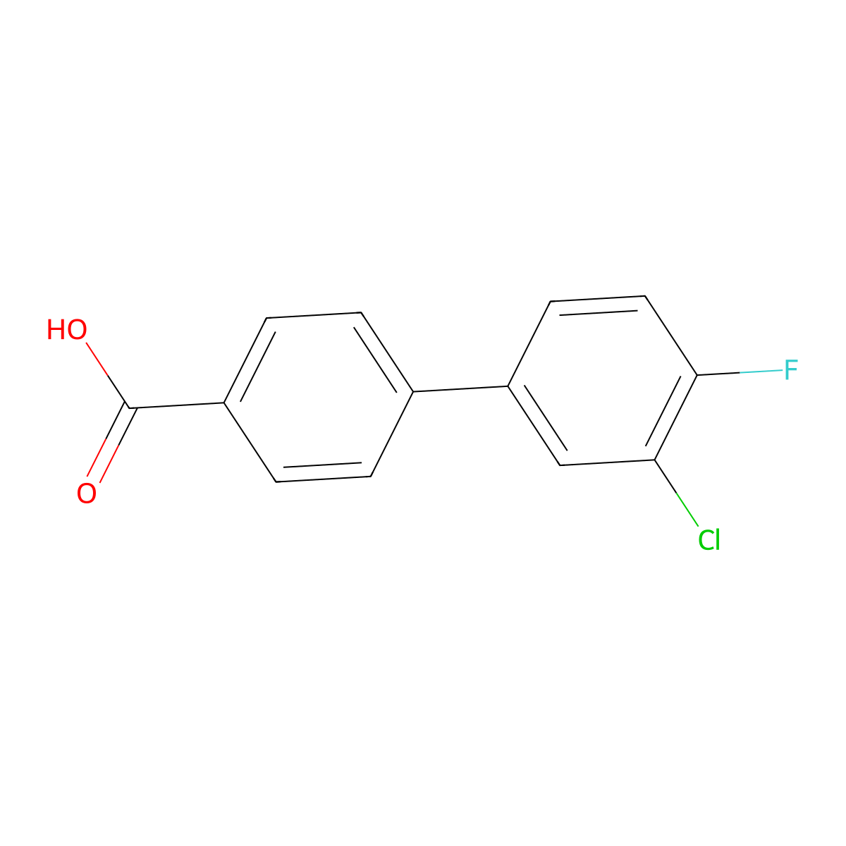 4-(3-Chloro-4-fluorophenyl)benzoic acid molecular structure, CAS 195457-73-9