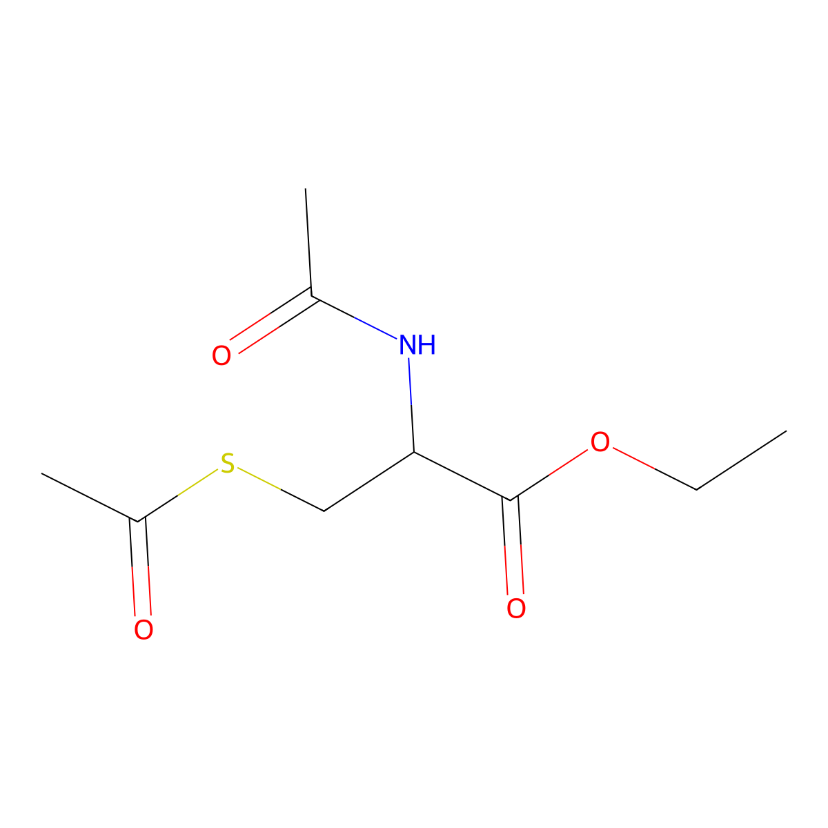 S,N-diacetylcysteine monoethyl ester molecular structure, CAS 19547-89-8