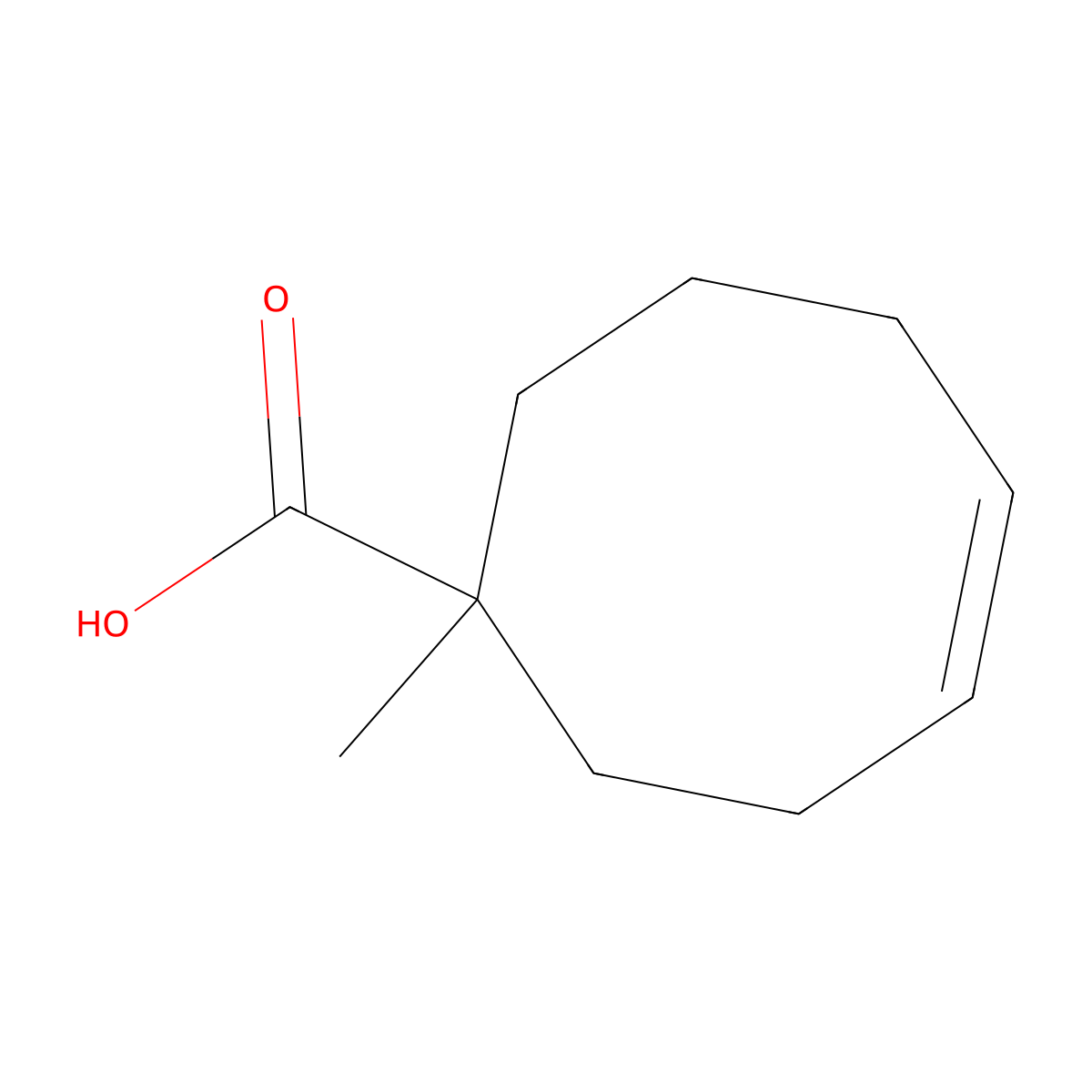1-Methylcyclooct-4-ene-1-carboxylic acid molecular structure, CAS 1954713-27-9