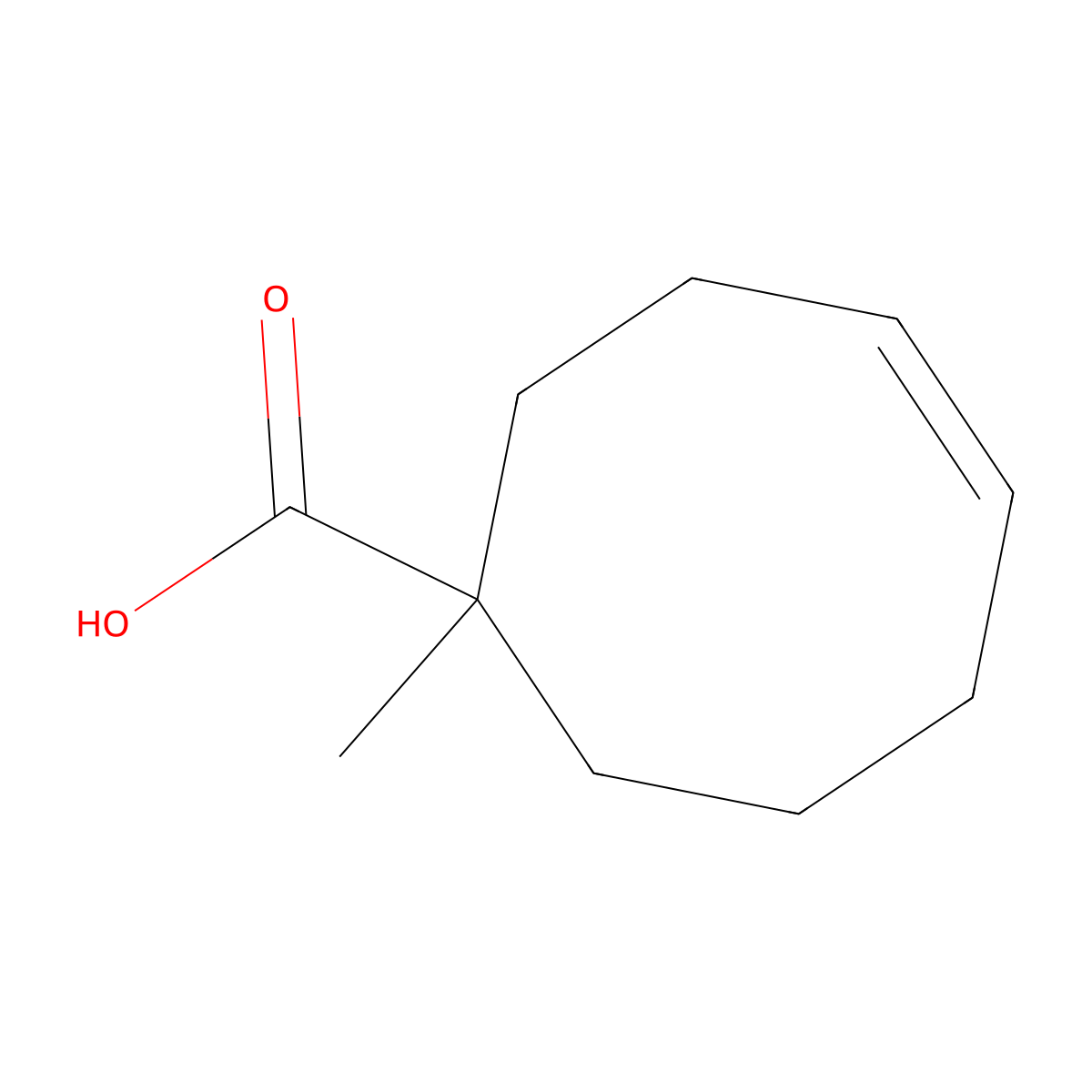 1-Methylcyclooct-4-ene-1-carboxylic acid molecular structure, CAS 1954713-27-9