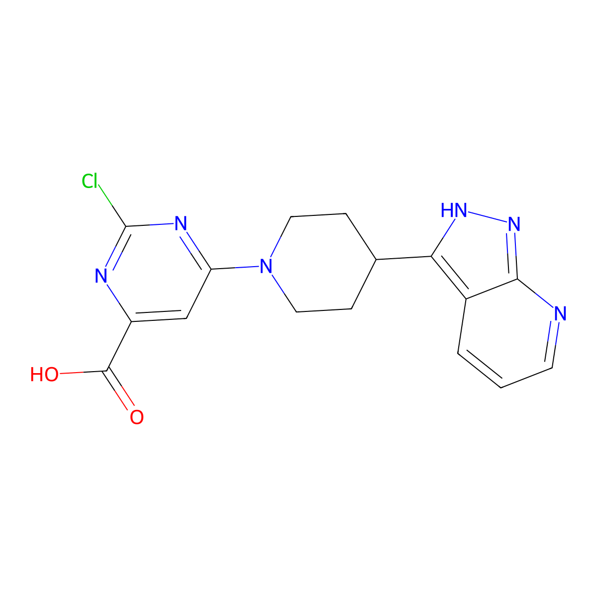 6-(4-(1H-Pyrazolo[3,4-B]pyridin-3-YL)piperidin-1-YL)-2-chloropyrimidine-4-carboxylic acid molecular structure, CAS 1954724-16-3