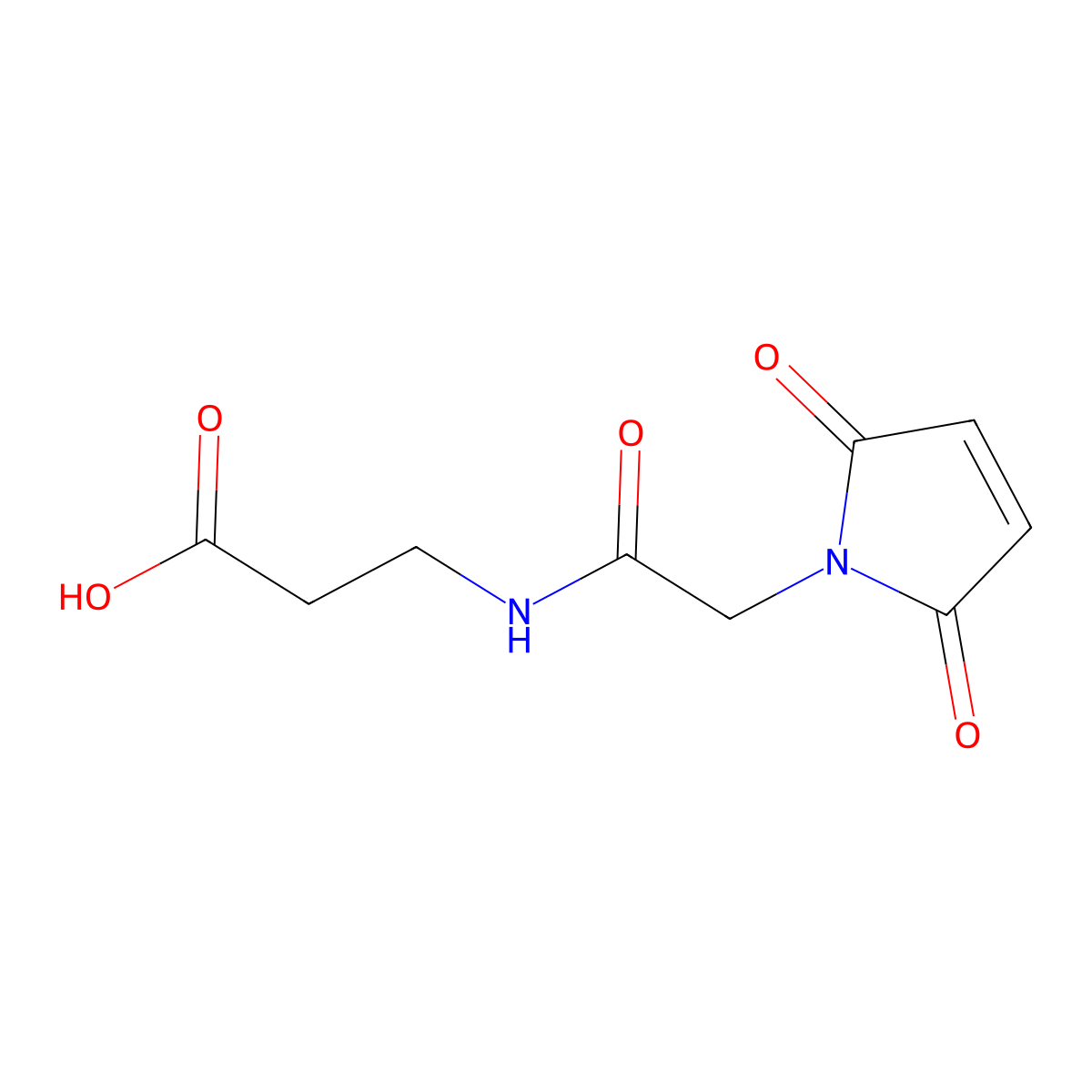 3-(2-(2,5-Dioxo-2,5-dihydro-1H-pyrrol-1-yl)acetamido)propanoic acid molecular structure, CAS 1954756-80-9