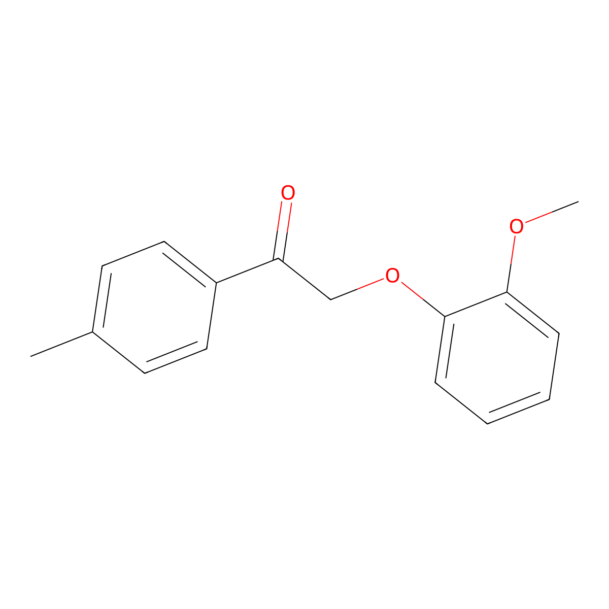 2-(2-Methoxyphenoxy)-1-(4-methylphenyl)ethanone molecular structure, CAS 19549-60-1