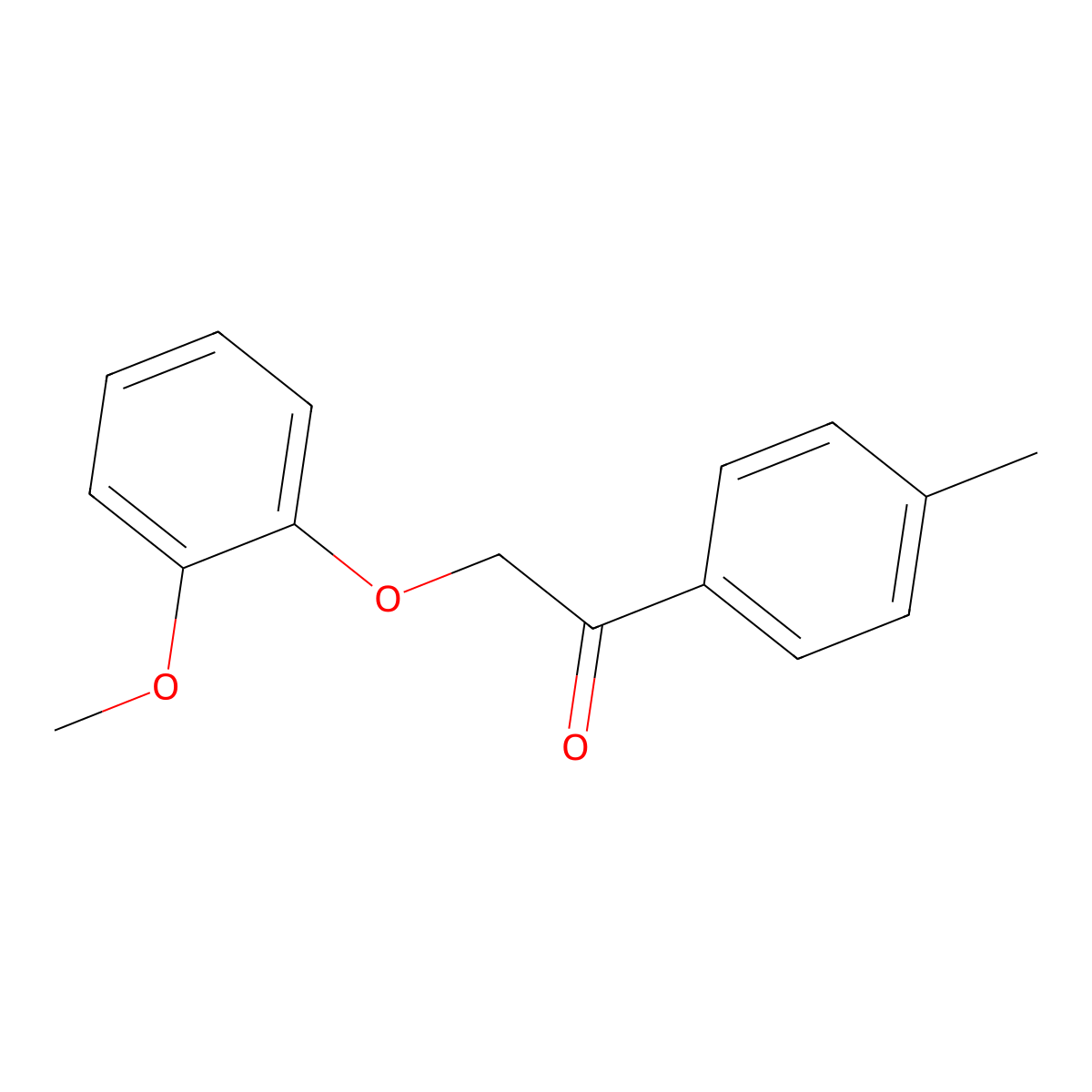 2-(2-Methoxyphenoxy)-1-(4-methylphenyl)ethanone molecular structure, CAS 19549-60-1