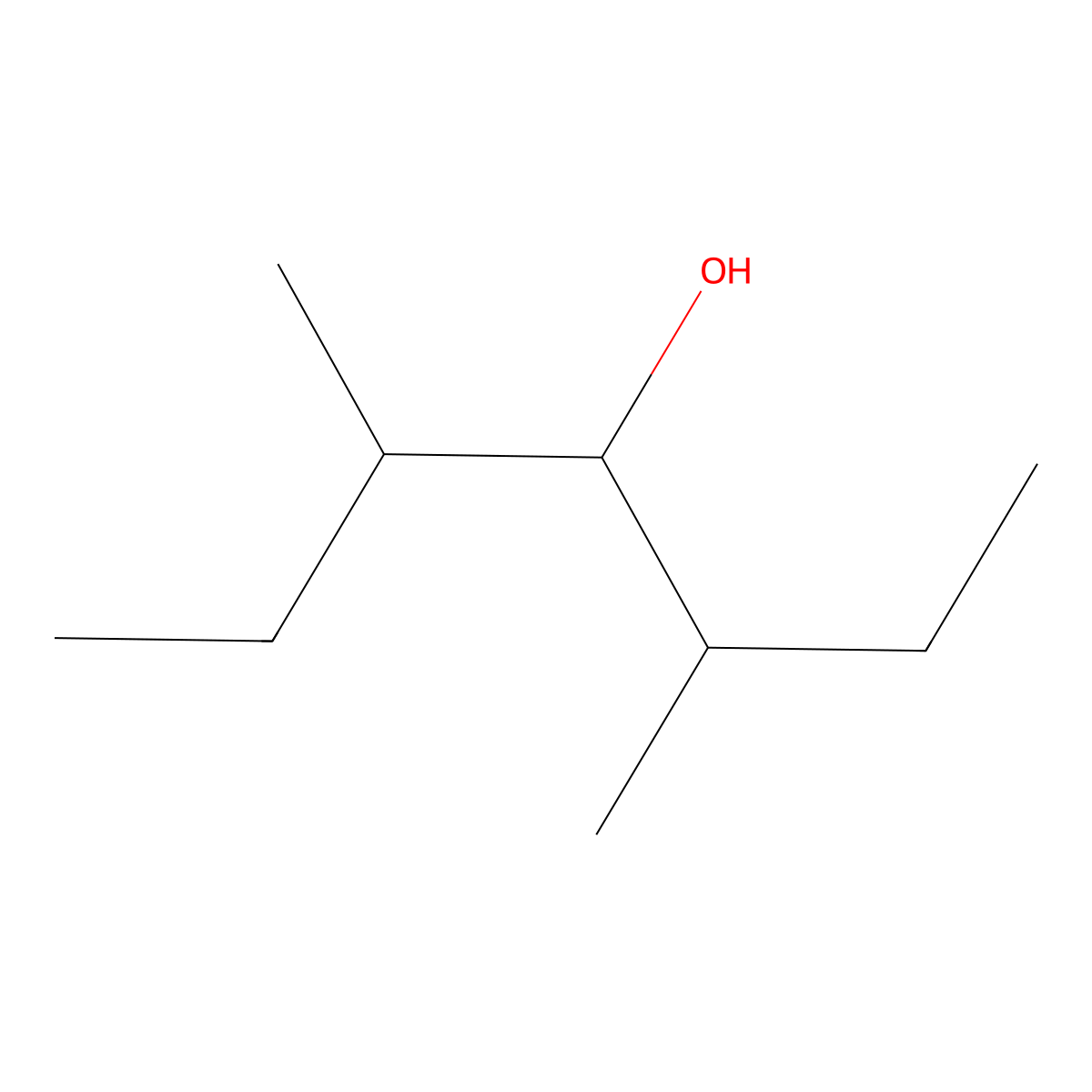 3,5-Dimethyl-4-heptanol molecular structure, CAS 19549-79-2