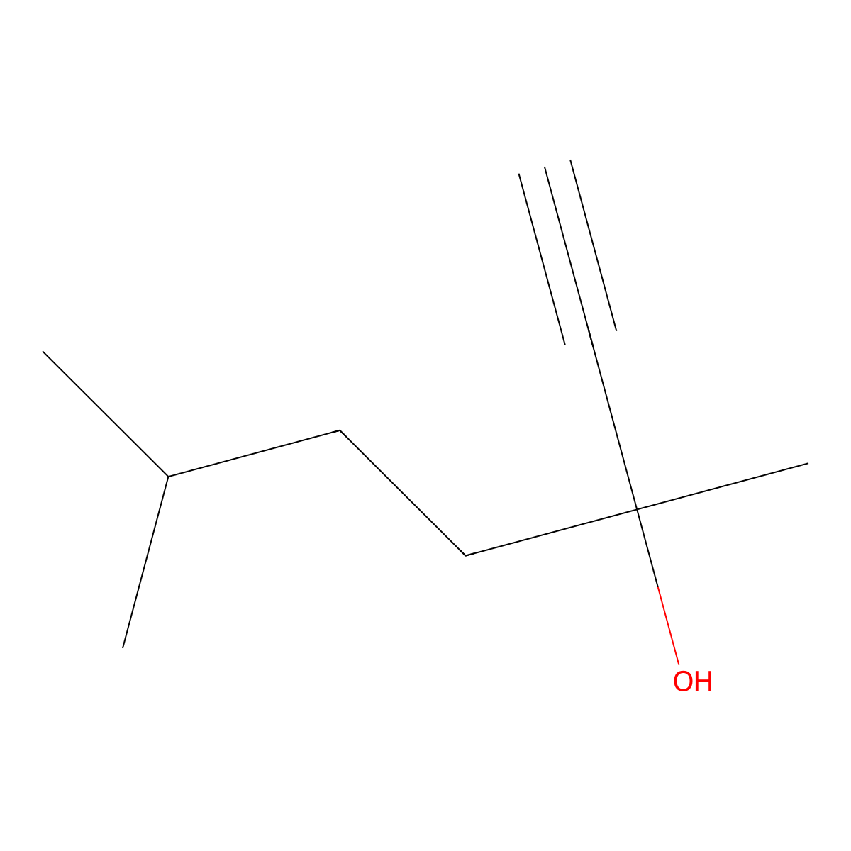3,6-Dimethyl-1-heptyn-3-ol molecular structure, CAS 19549-98-5