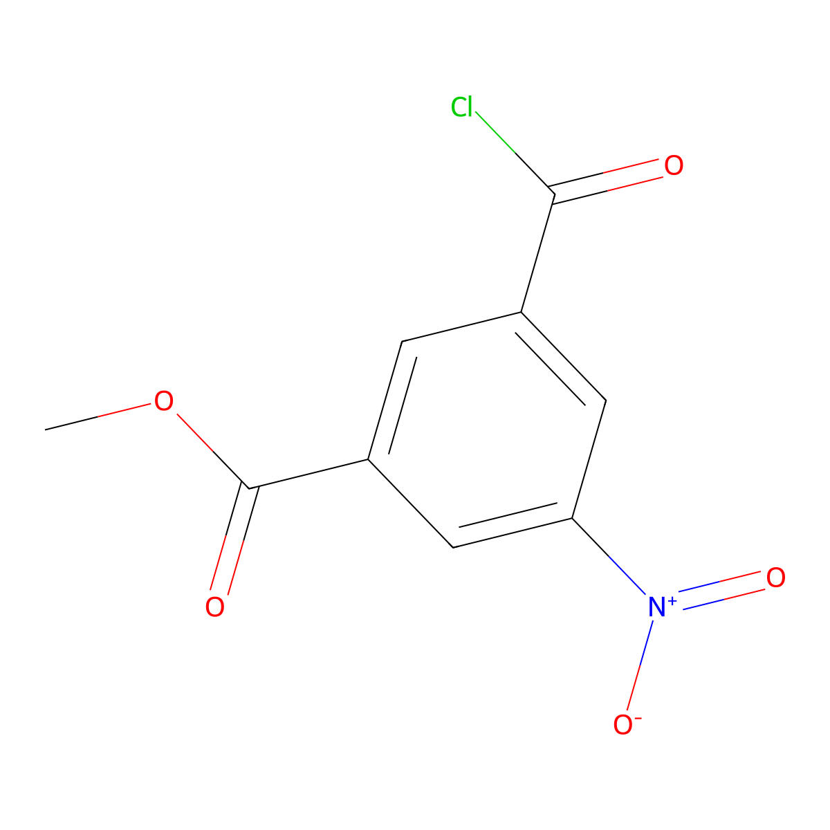Methyl 3-(chlorocarbonyl)-5-nitrobenzoate molecular structure, CAS 1955-04-0