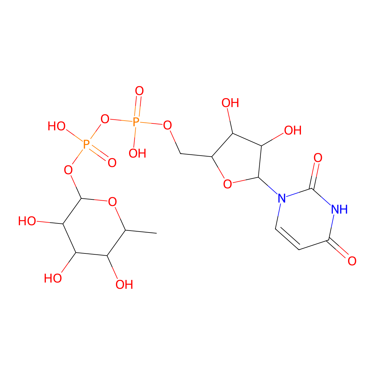 UDP-rhamnose molecular structure, CAS 1955-26-6