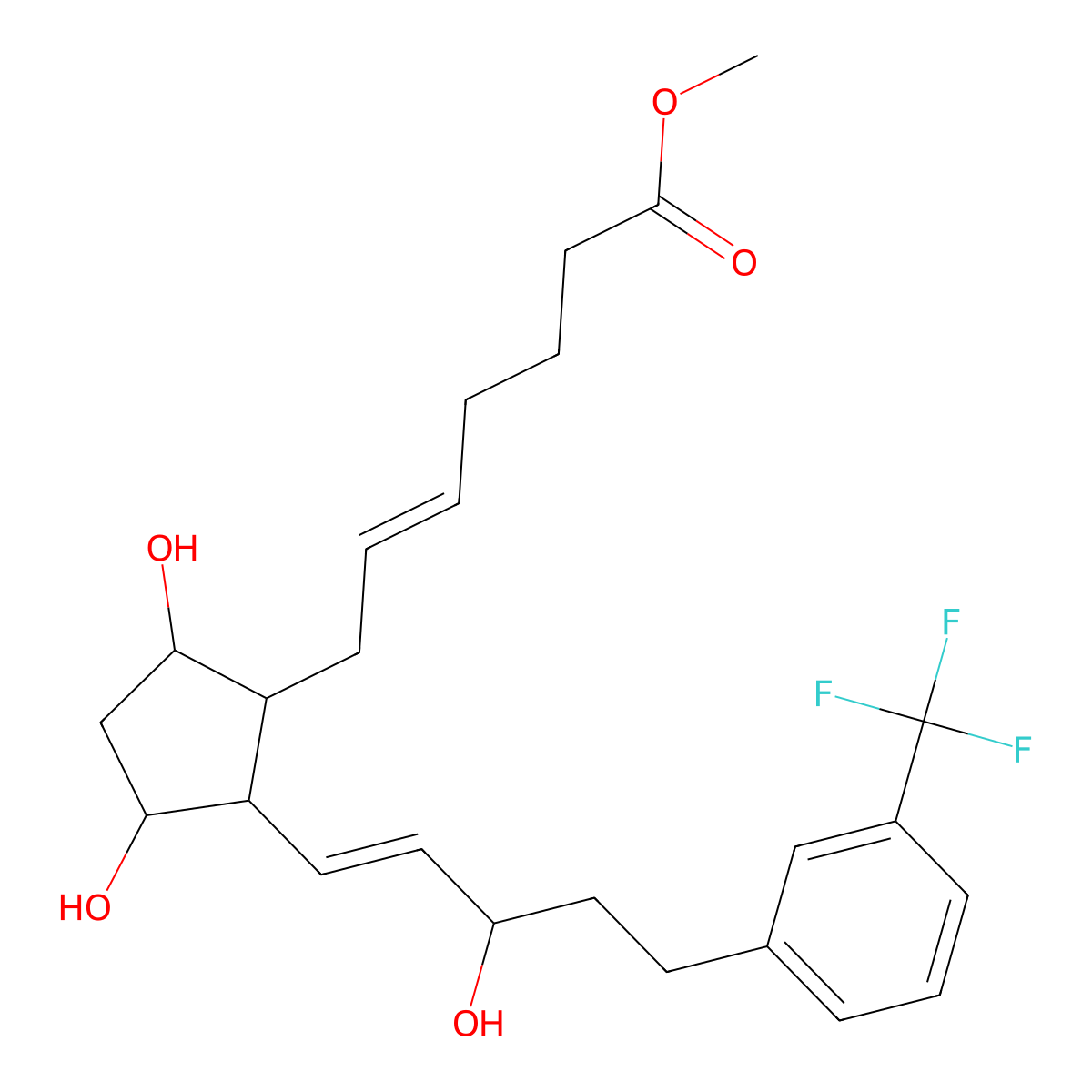 17-trifluoromethylphenyl trinor Prostaglandin F2alpha methyl ester molecular structure, CAS 195503-20-9