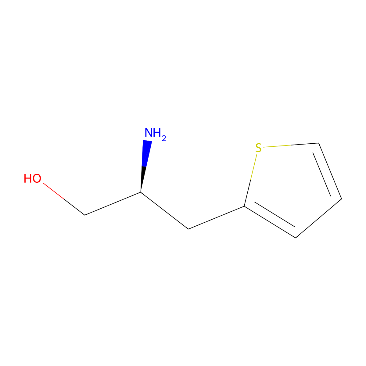 (2S)-2-amino-3-thiophen-2-ylpropan-1-ol molecular structure, CAS 195510-17-9
