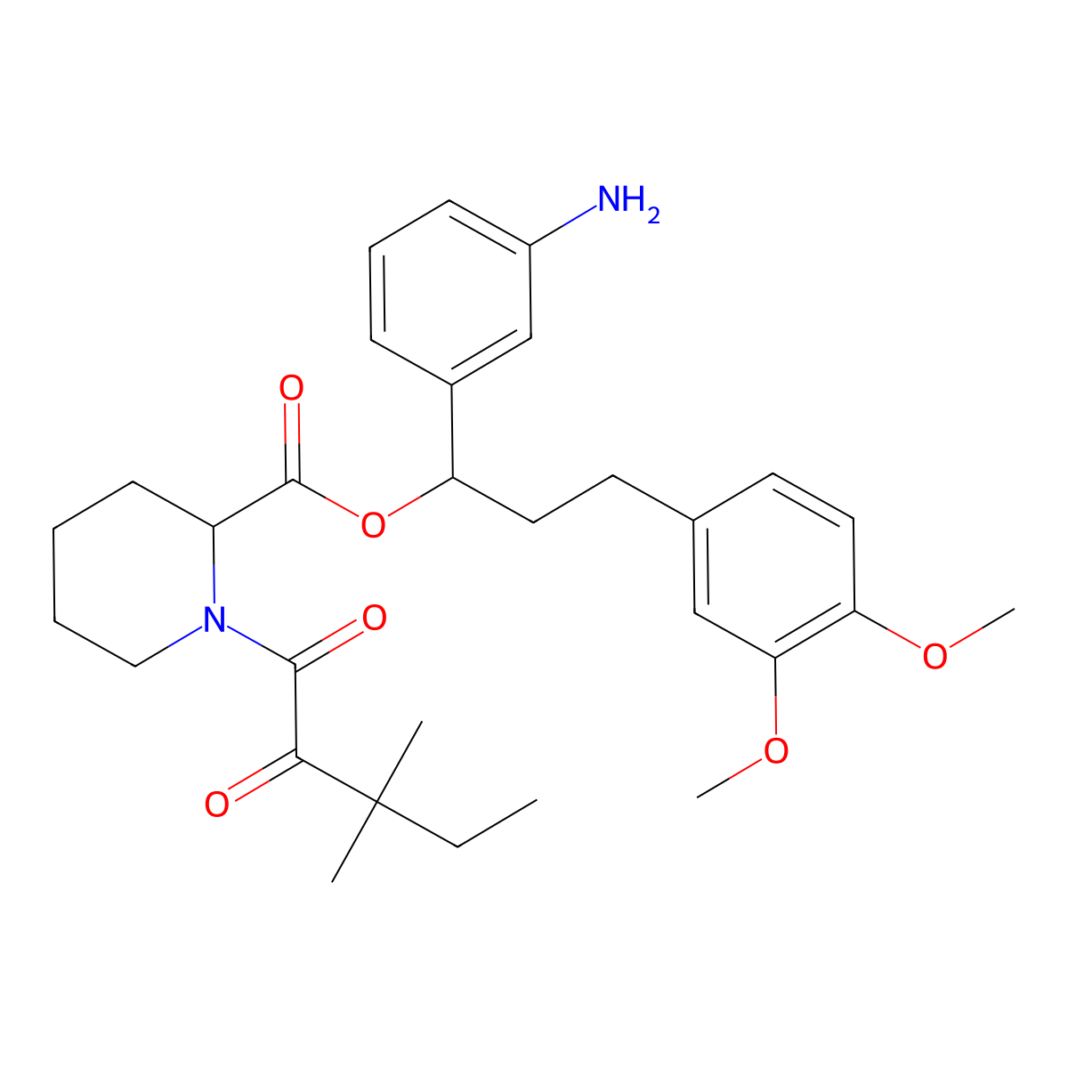 [(1R)-1-(3-aminophenyl)-3-(3,4-dimethoxyphenyl)propyl] (2S)-1-(3,3-dimethyl-2-oxopentanoyl)piperidine-2-carboxylate molecular structure, CAS 195513-96-3