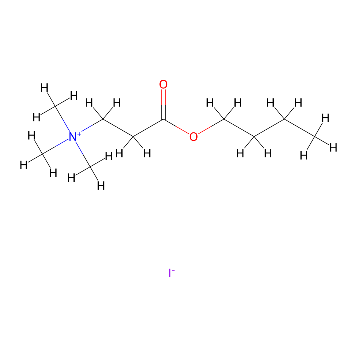 Ammonium, (2-carboxyethyl)trimethyl-, iodide, n-butyl ester molecular structure, CAS 19552-67-1