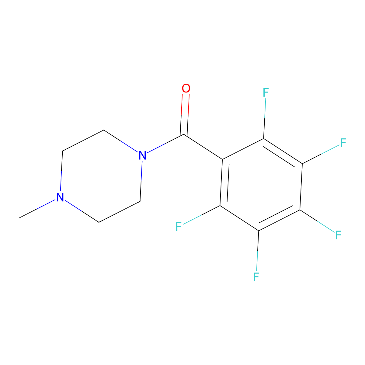 (4-Methylpiperazin-1-yl)(pentafluorophenyl)methanone molecular structure, CAS 19552-74-0