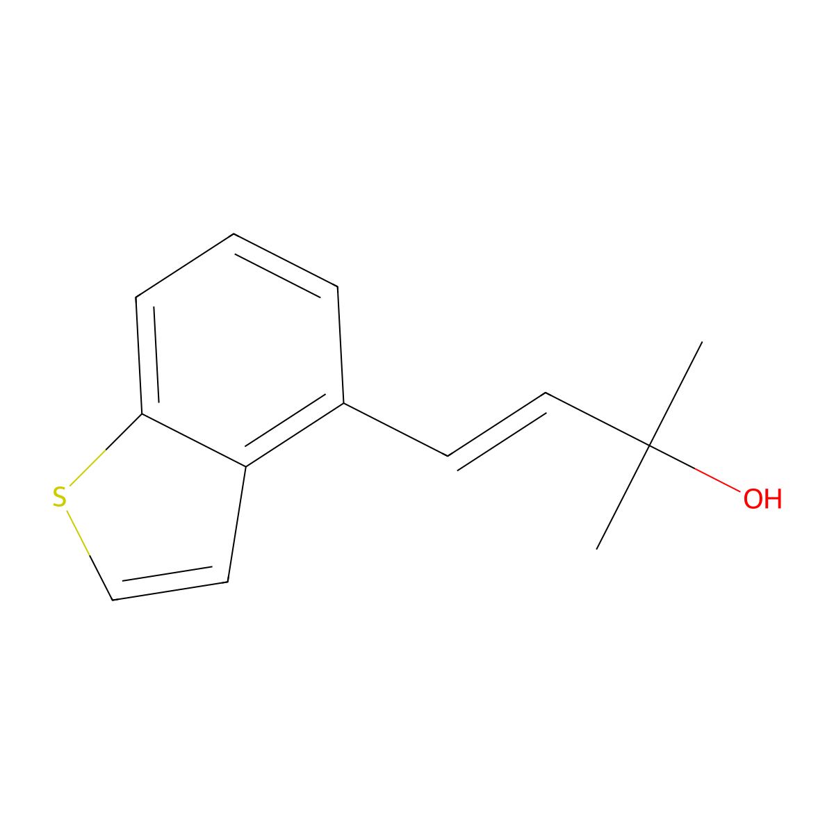 3-Buten-2-ol,4-benzo[b]thien-4-yl-2-methyl-,(3e)- molecular structure, CAS 195520-05-9
