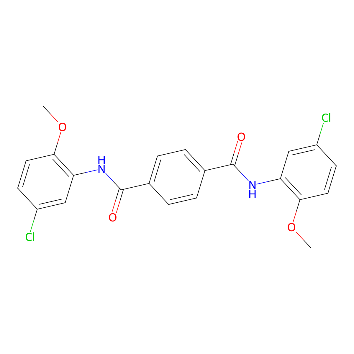 1-N,4-N-bis(5-chloro-2-methoxyphenyl)benzene-1,4-dicarboxamide molecular structure, CAS 195526-83-1