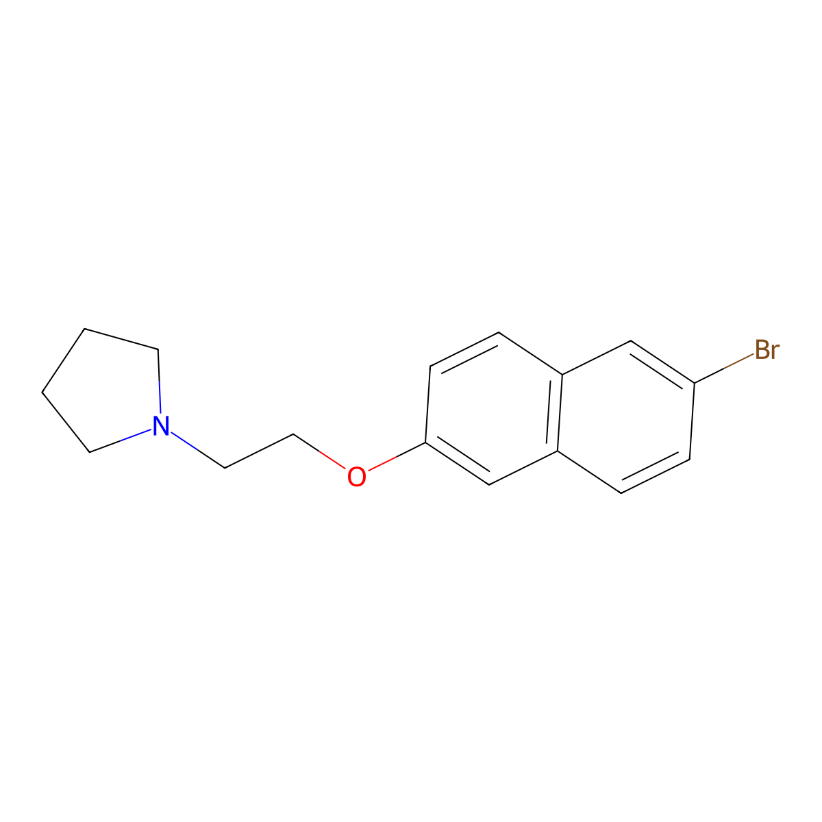 1-{2-[(6-Bromo-2-naphthyl)oxy]ethyl}pyrrolidine molecular structure, CAS 195530-26-8