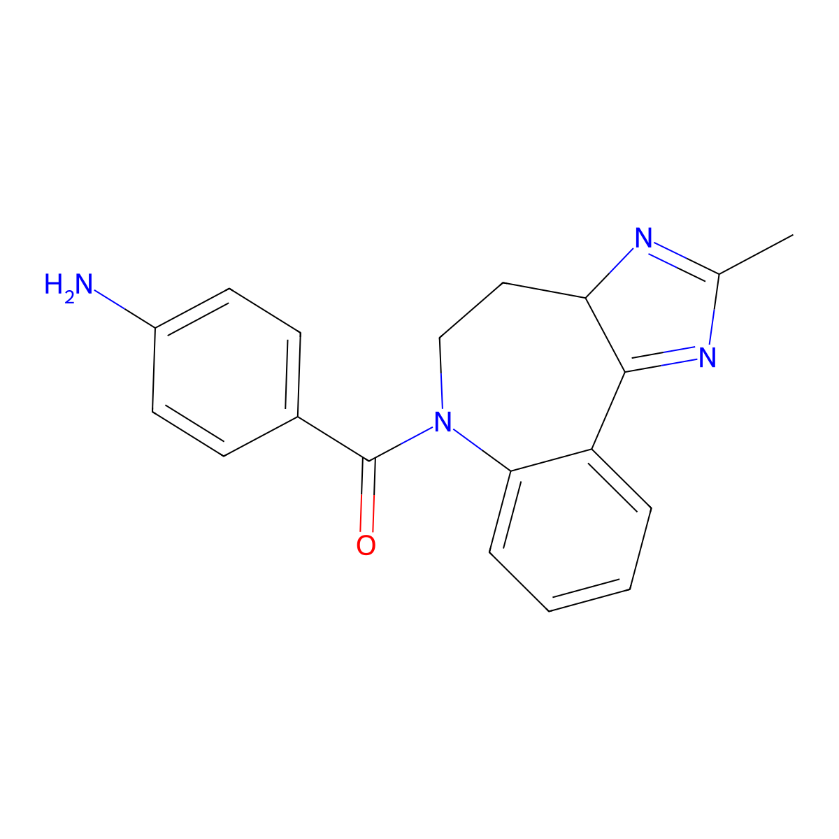 (4-aminophenyl)(2-methyl-4,5-dihydrobenzo[b]imidazo[4,5-d]azepin-6(3aH)-yl)methanone molecular structure, CAS 195531-22-7
