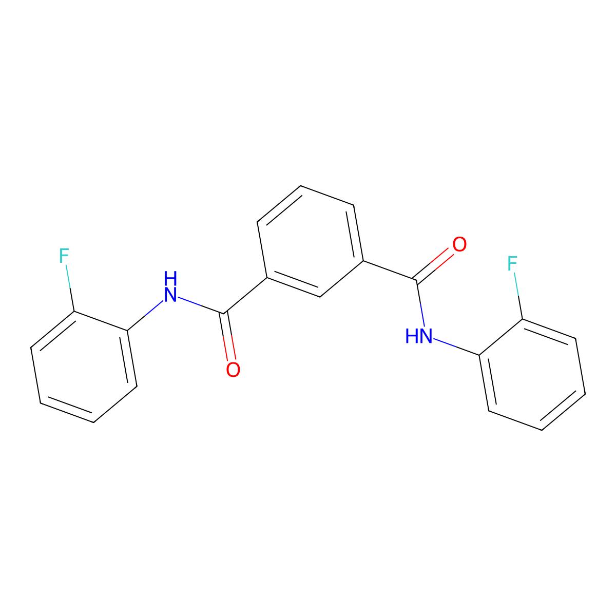 N,N'-bis(2-fluorophenyl)isophthalamide molecular structure, CAS 195531-75-0