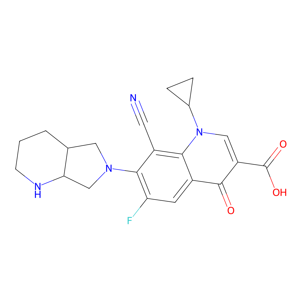 Pradofloxacin molecular structure, CAS 195532-12-8