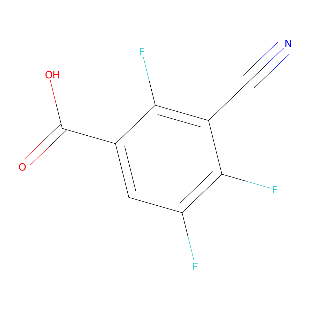 3-Cyano-2,4,5-trifluorobenzoic acid molecular structure, CAS 195532-64-0