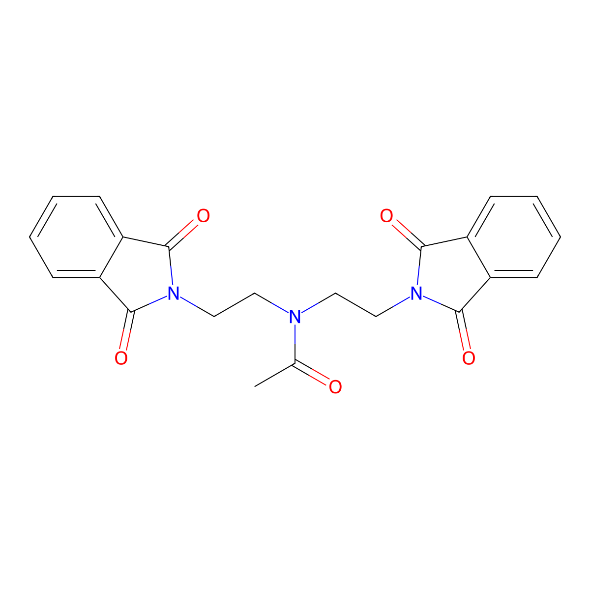 N,N-Bis(2-(1,3-dioxoisoindolin-2-YL)ethyl)acetamide molecular structure, CAS 195532-90-2