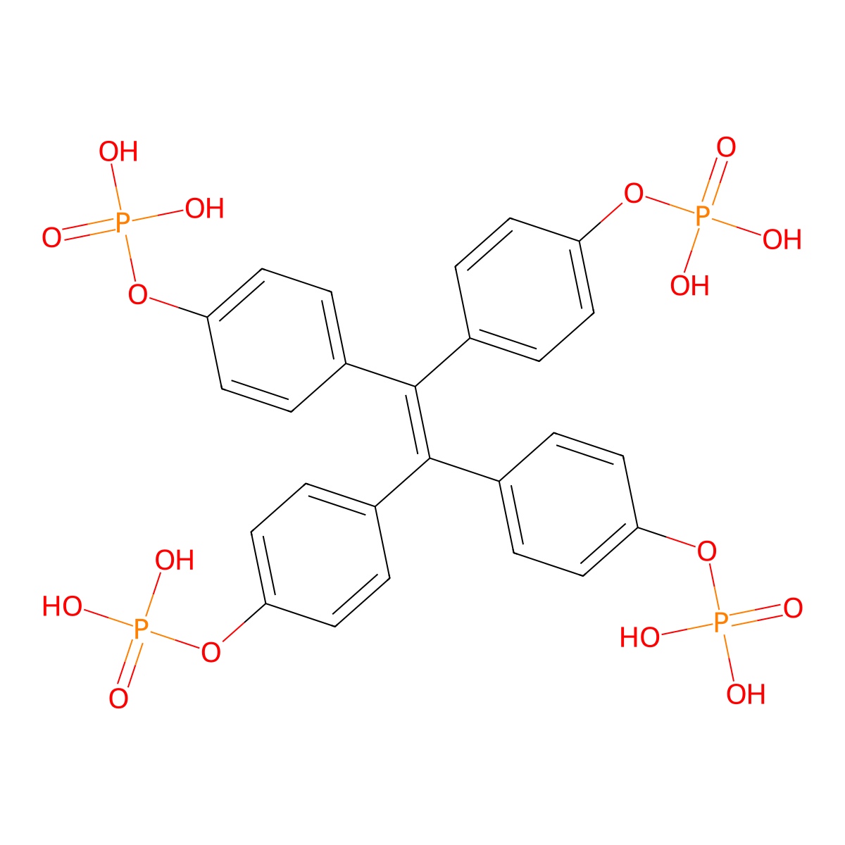 4-(1,2,2-Tris(4-(phosphonooxy)phenyl)vinyl)phenyl dihydrogen phosphate molecular structure, CAS 1955472-35-1