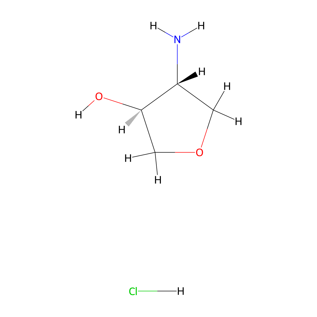 (3S,4R)-4-aminooxolan-3-ol hydrochloride molecular structure, CAS 1955473-62-7
