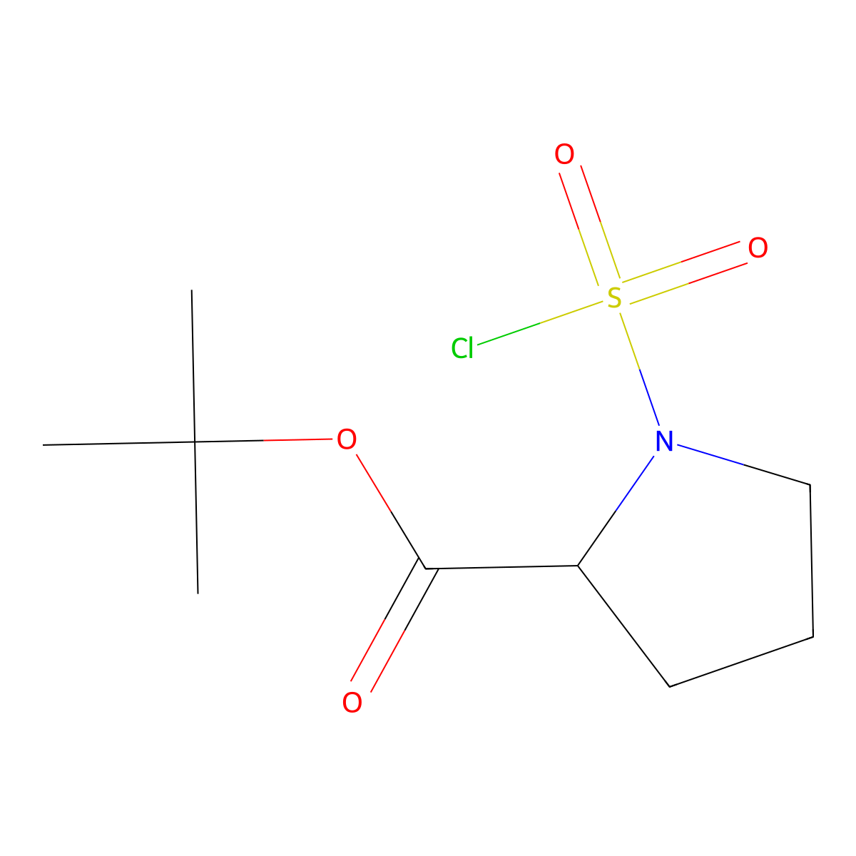 tert-butyl (2S)-1-(chlorosulfonyl)pyrrolidine-2-carboxylate molecular structure, CAS 1955473-63-8