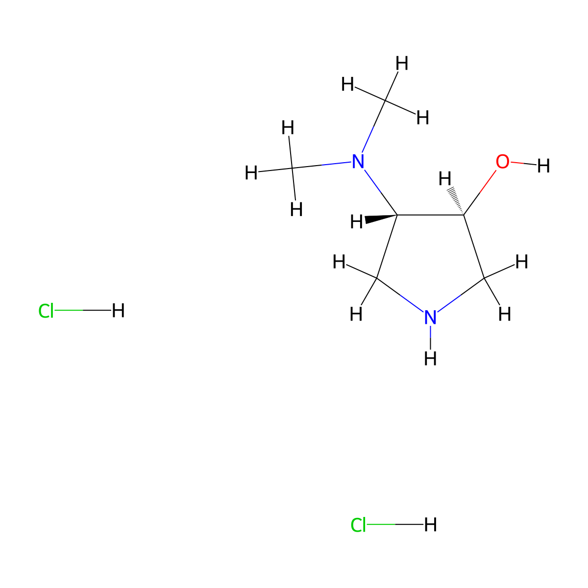trans-4-(Dimethylamino)-3-pyrrolidinol dihydrochloride molecular structure, CAS 1955473-64-9