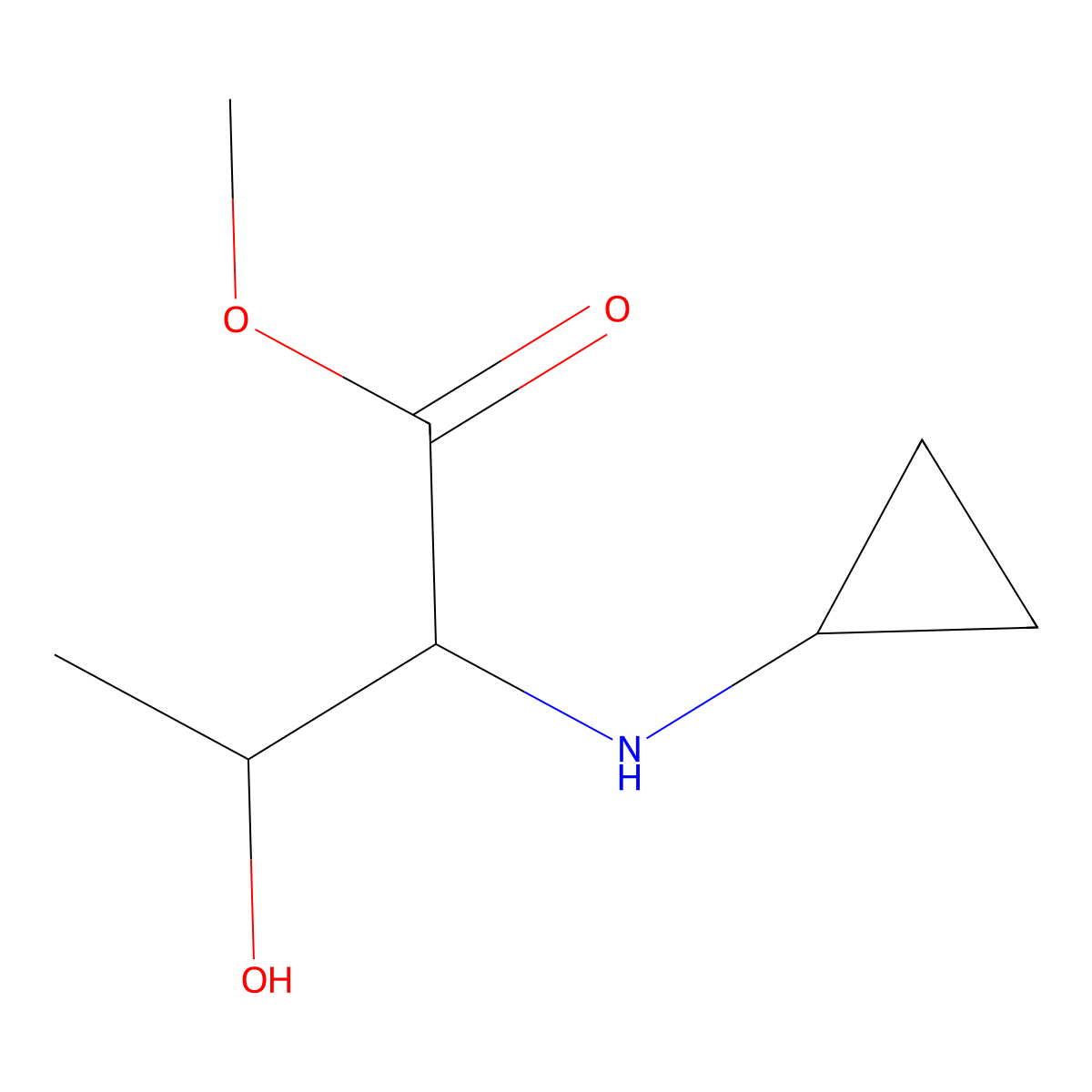 methyl (2S,3R)-2-(cyclopropylamino)-3-hydroxybutanoate molecular structure, CAS 1955473-66-1
