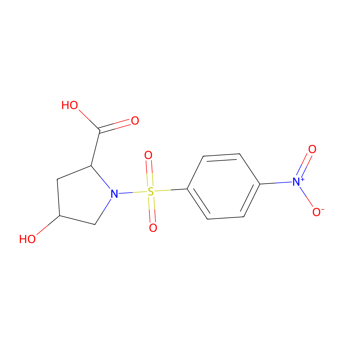 (2S,4R)-4-hydroxy-1-[(4-nitrophenyl)sulfonyl]pyrrolidine-2-carboxylic acid molecular structure, CAS 1955473-69-4