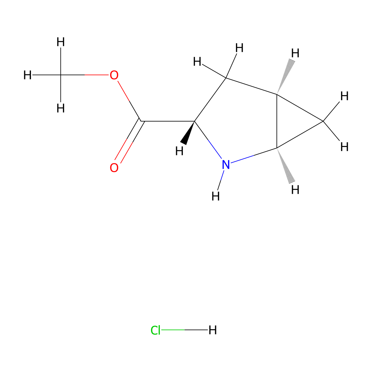 Methyl (1R,3S,5R)-2-azabicyclo[3.1.0]hexane-3-carboxylate hydrochloride molecular structure, CAS 1955473-74-1